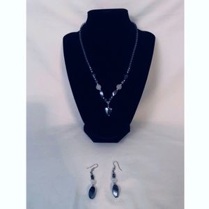 Black Stone Necklace Set